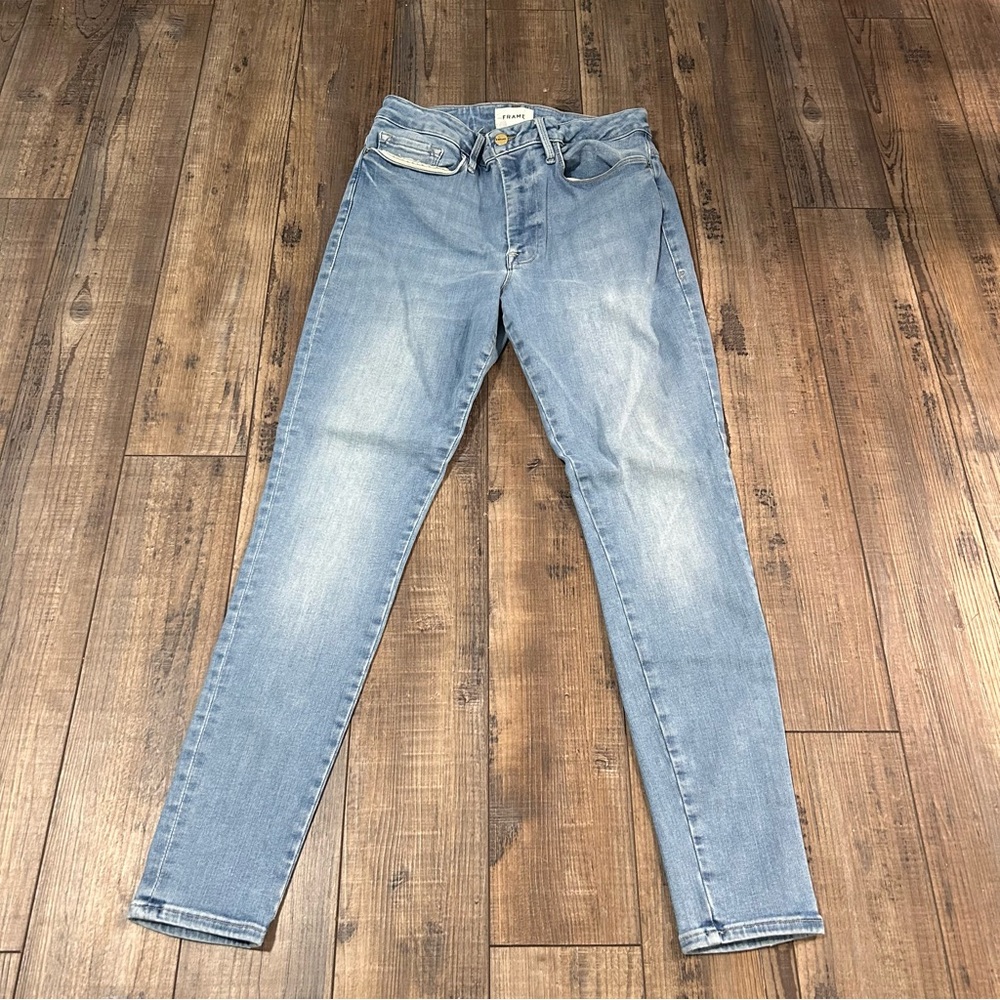 Frame Denim Jeans Women Size 2 High Waisted Le One Skinny Light‎ Wash